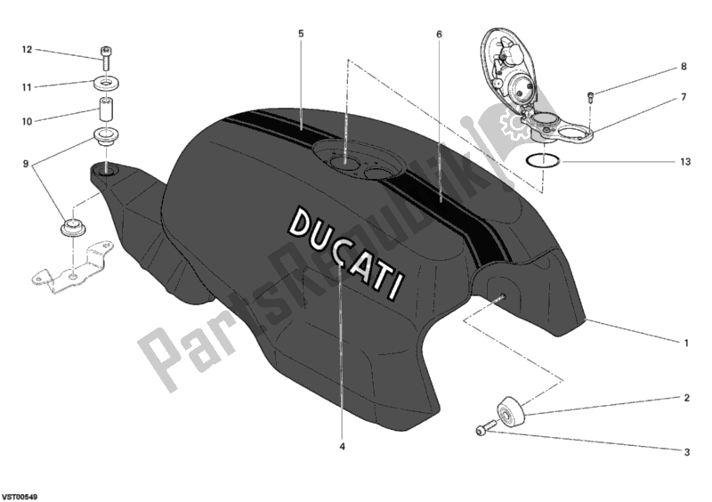 Todas las partes para Depósito De Combustible de Ducati Sportclassic Sport 1000 USA 2007